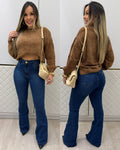 Blusa Mousse Iracema Bege Escuro 134164