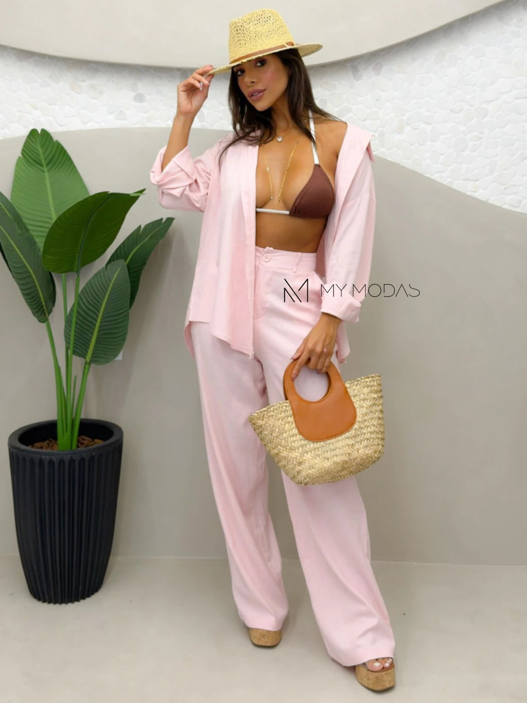 Conjunto camisa e calça linho