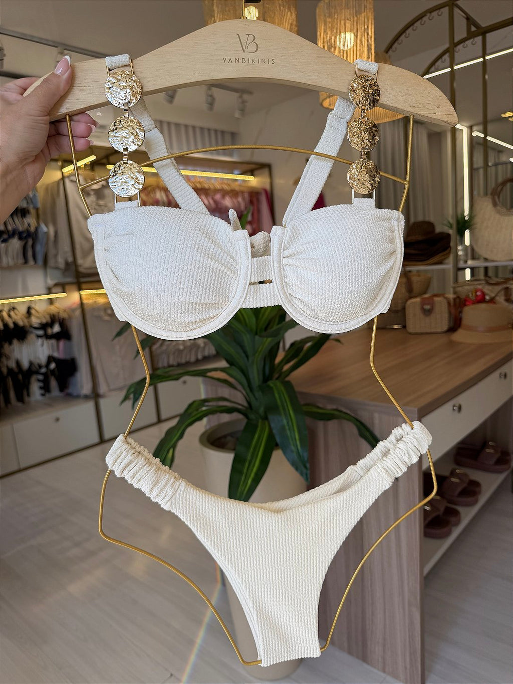 Meia Taça Drapeado Paris Plisse Off White (CALCINHA NÃO INCLUSO)