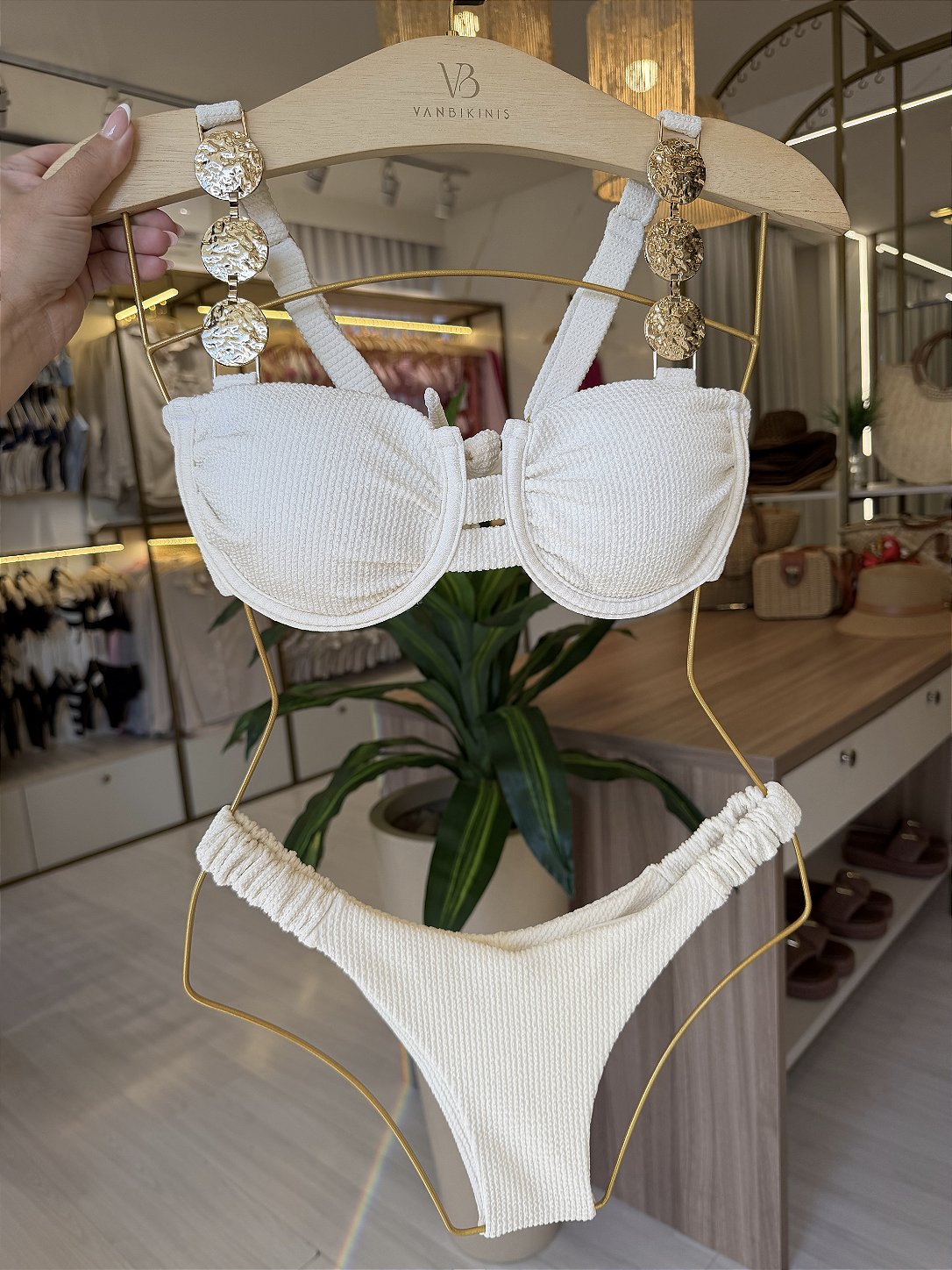 Meia Taça Drapeado Paris Plisse Off White (CALCINHA NÃO INCLUSO)