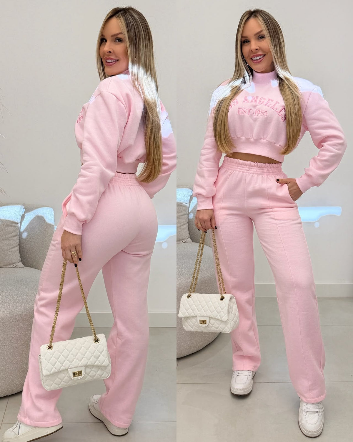 Conjunto Moletom Kemily Rosa 135239