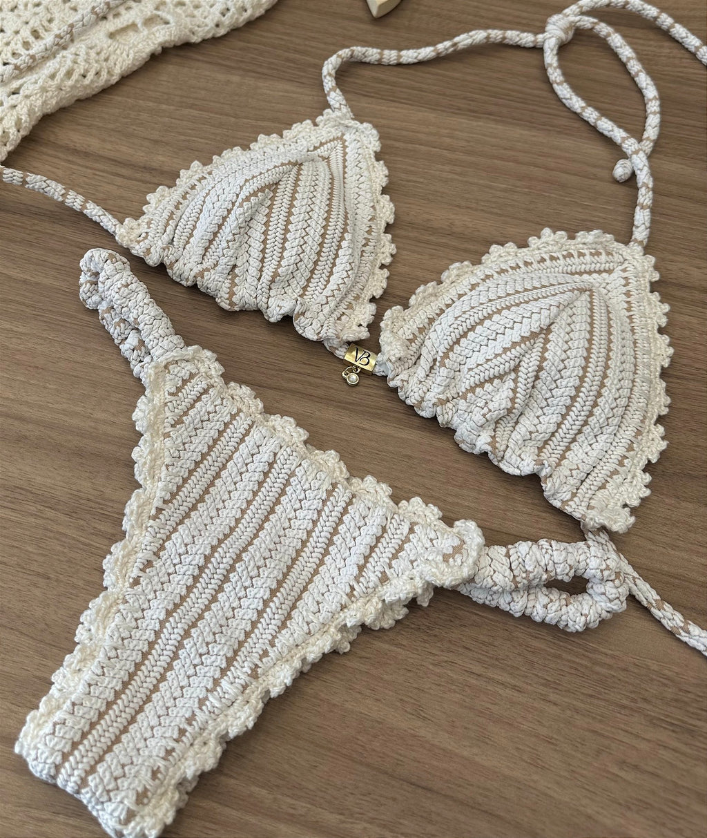 Calcinha Frufru Crochê Off White (top não incluso)