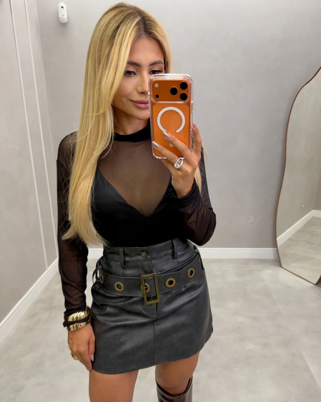 Blusa Tule Katriny com Elastano