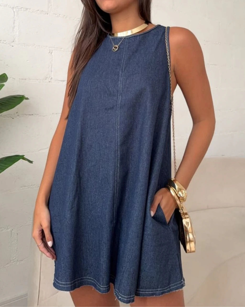 Vestido jeans Peplum
