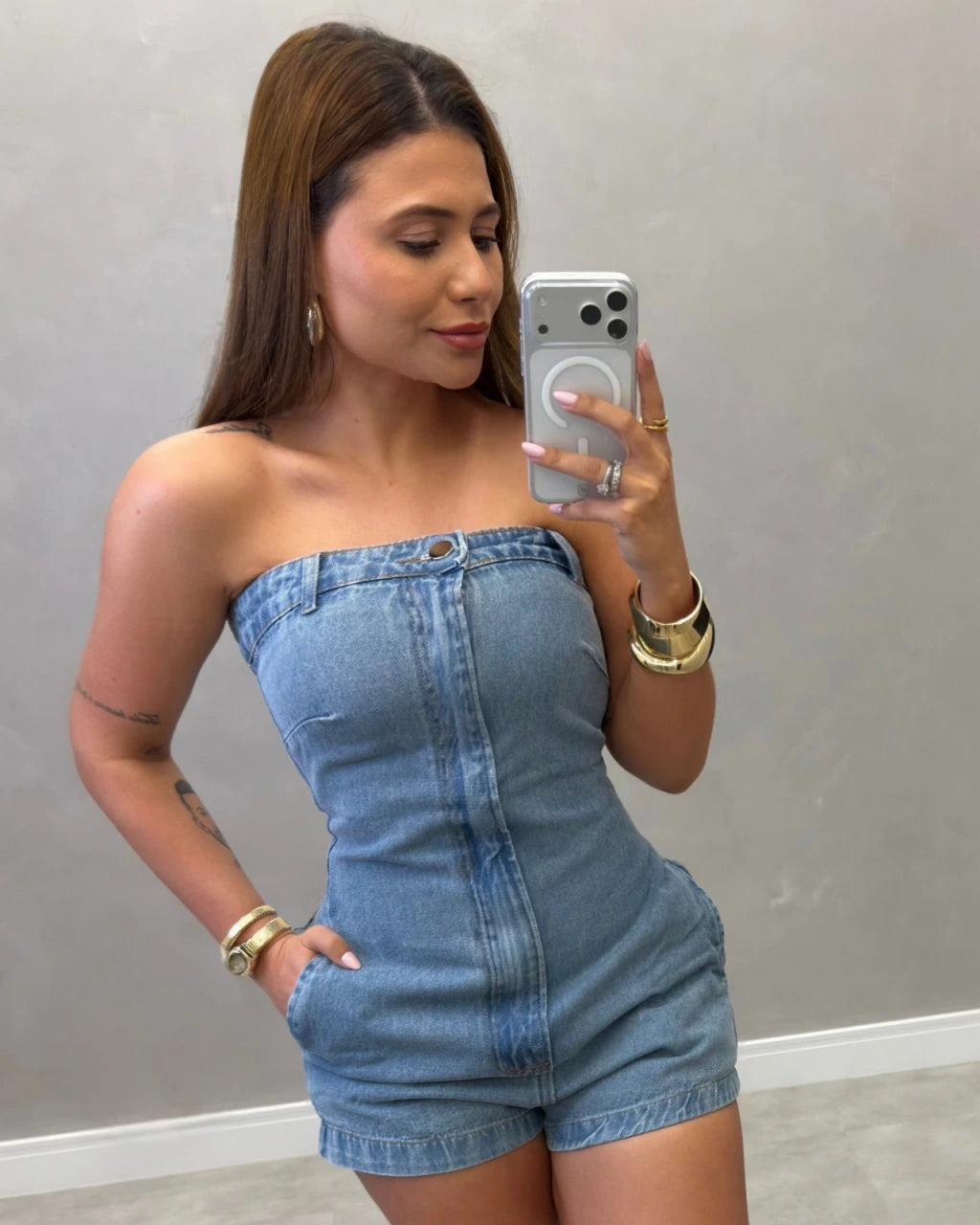 Macaquinho jeans