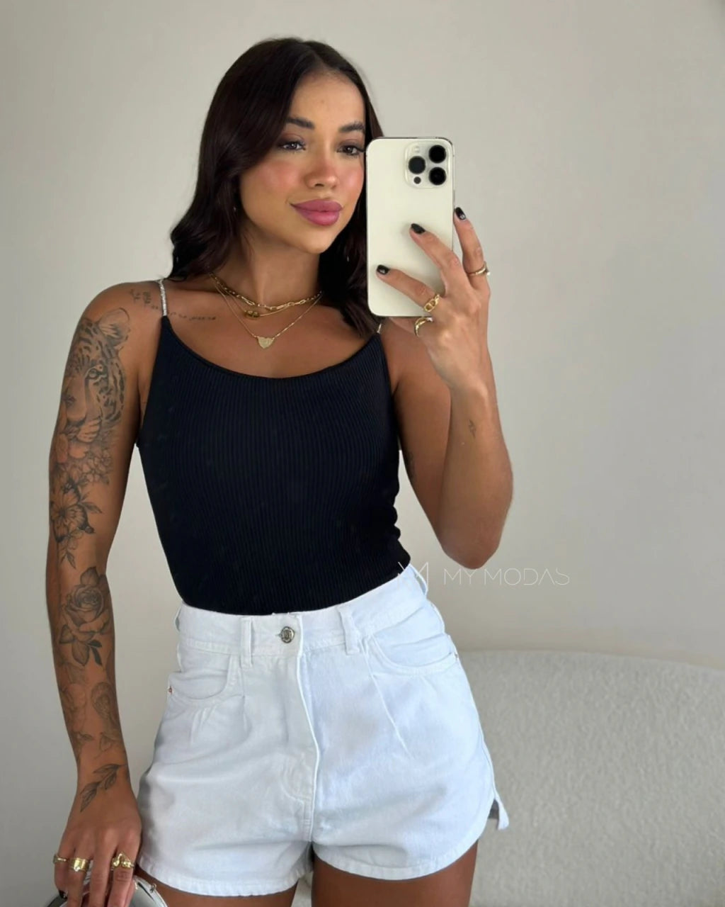 Shorts jeans branco