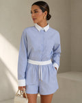 Conjunto camisa cropped e shorts