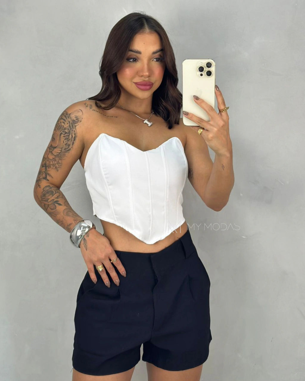 Cropped corset alfaiataria