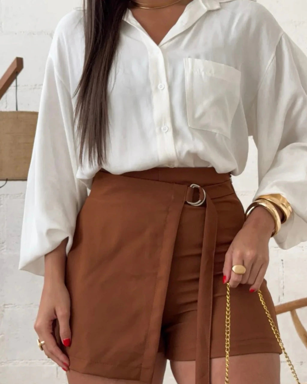 Shorts saia alfaiataria