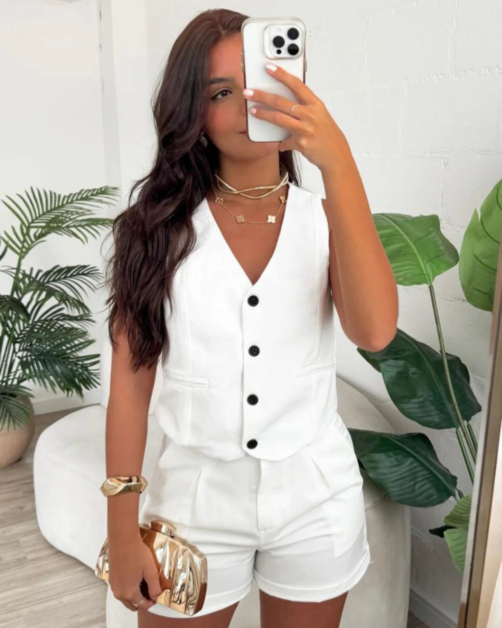 Conjunto colete e shorts