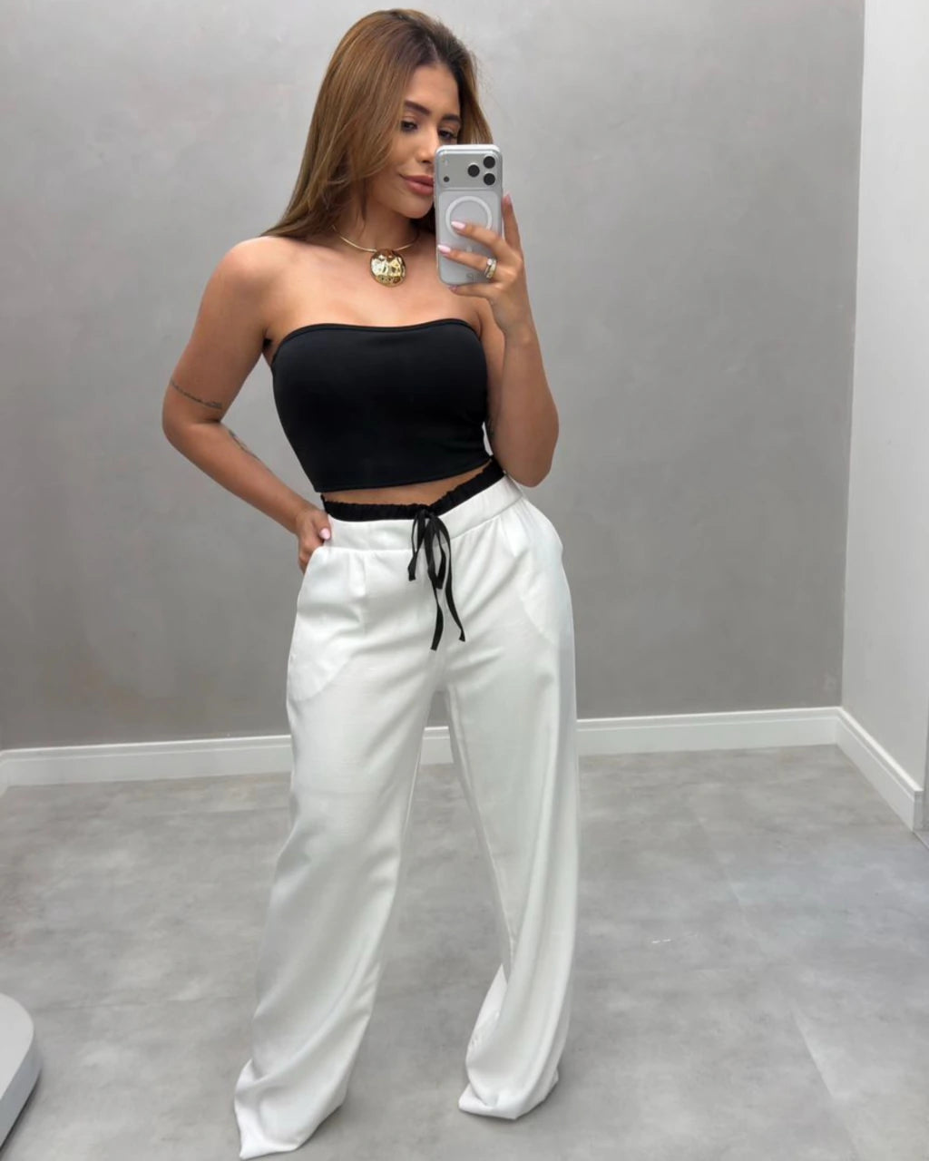Calça Virgínia cós duplo