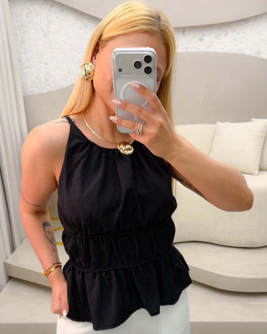Blusa Viscolinho pre lavado Magnólia