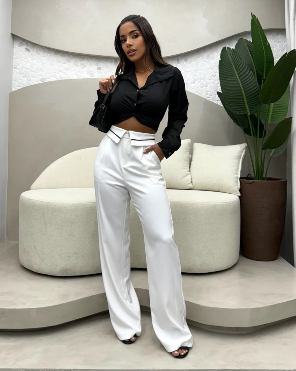 Calça Alfaitaria cós Zara reta