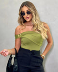 Body poliamida com fivela Denise