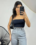 Blusa tomara que caia poliamida