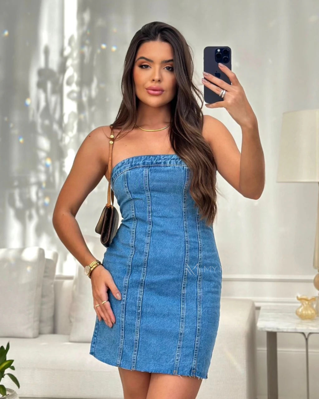 Vestido jeans tomara que caia
