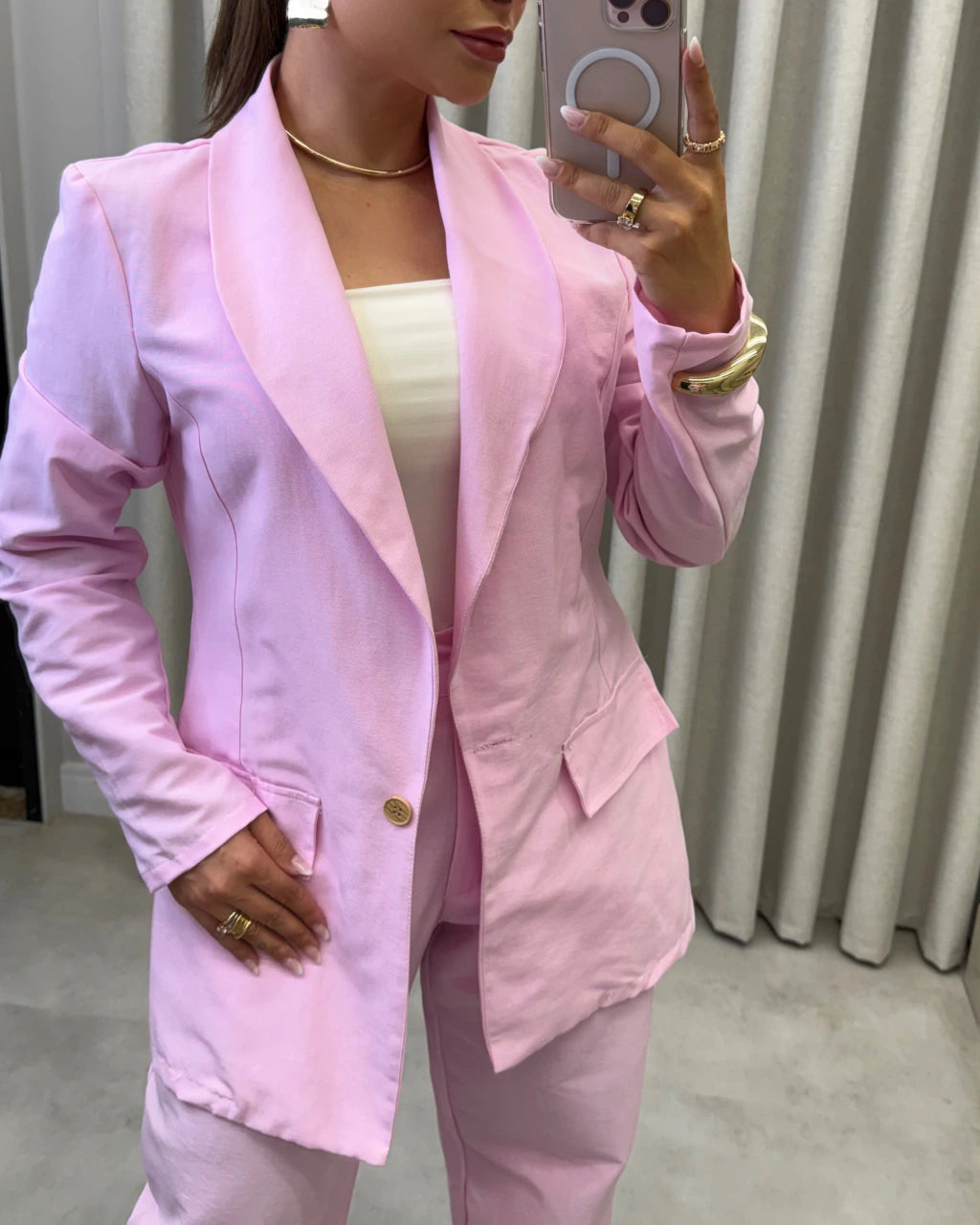 Conjunto linho blazer e calça