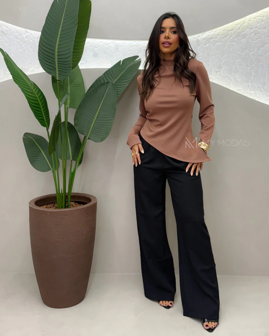 Blusa neoprene manga longa