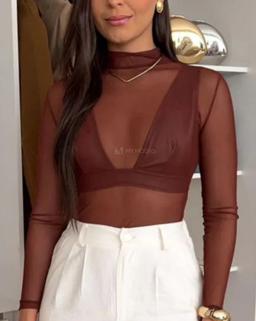 Body Tule Com Elastano
