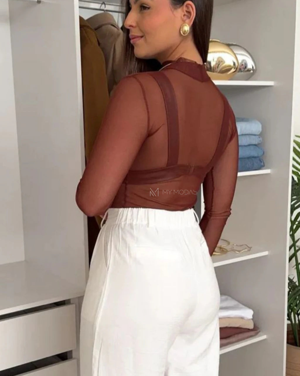 Body Tule Com Elastano