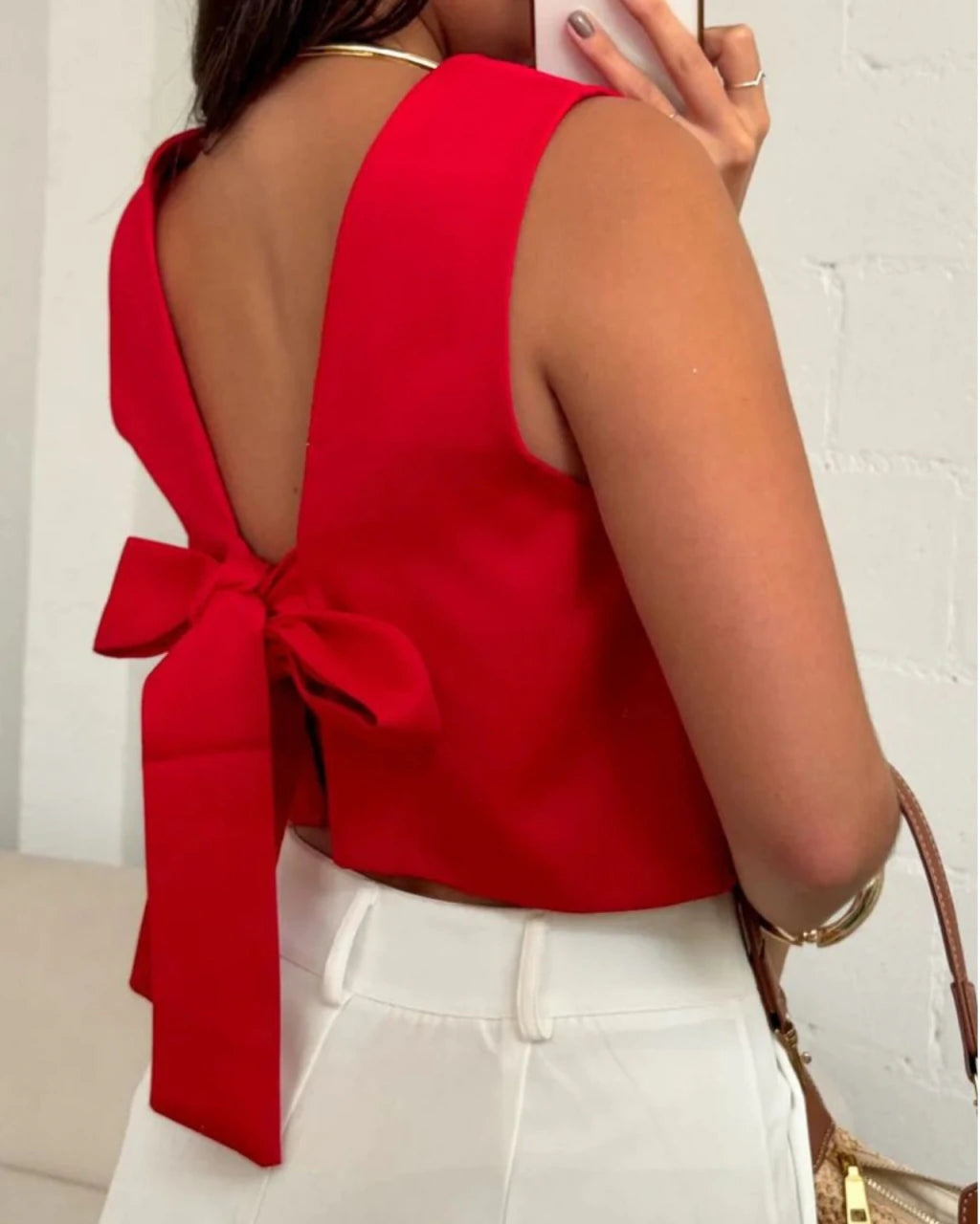 Cropped laço alfaiataria