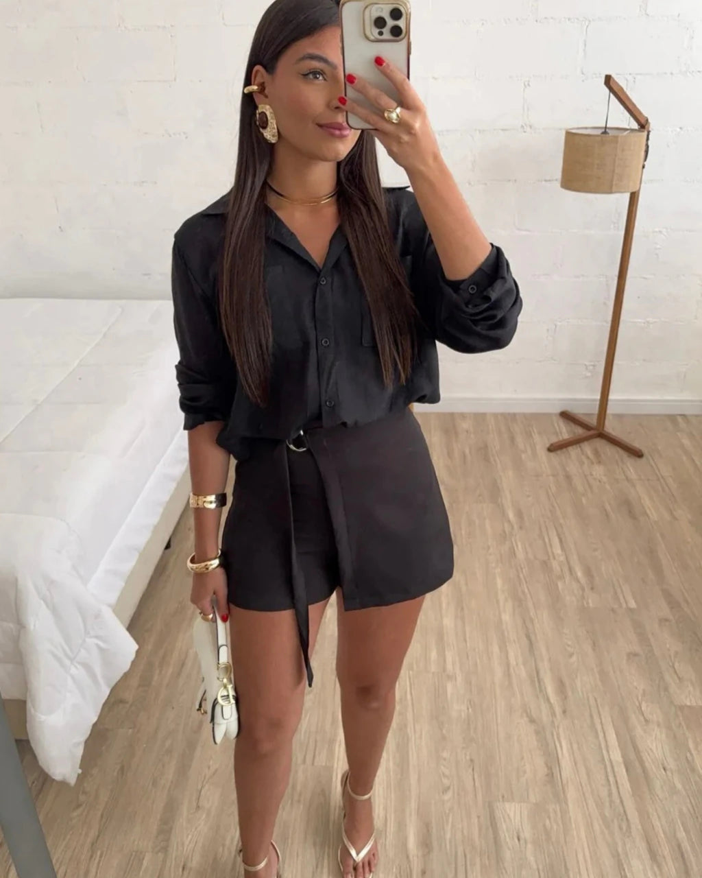 Shorts saia alfaiataria