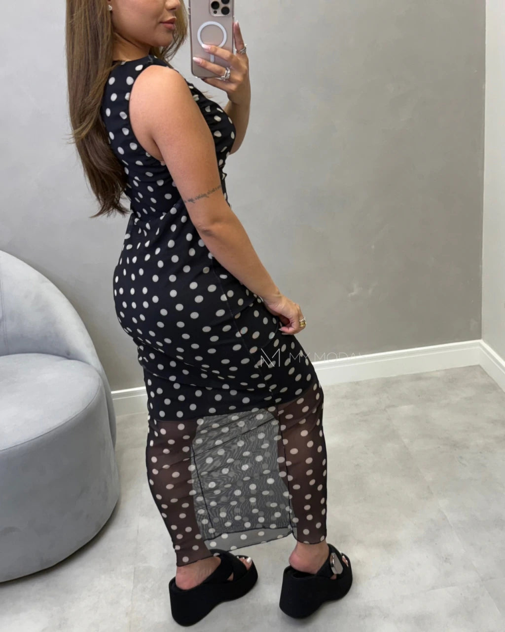 Vestido regata tule Mid alongado