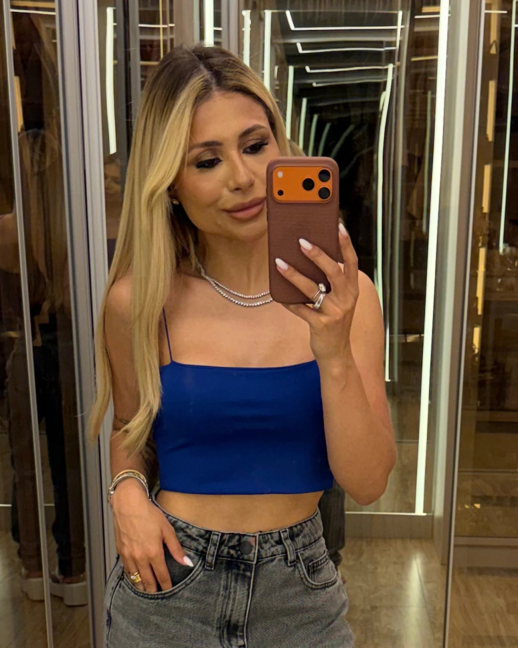 Cropped poliamida alcinha