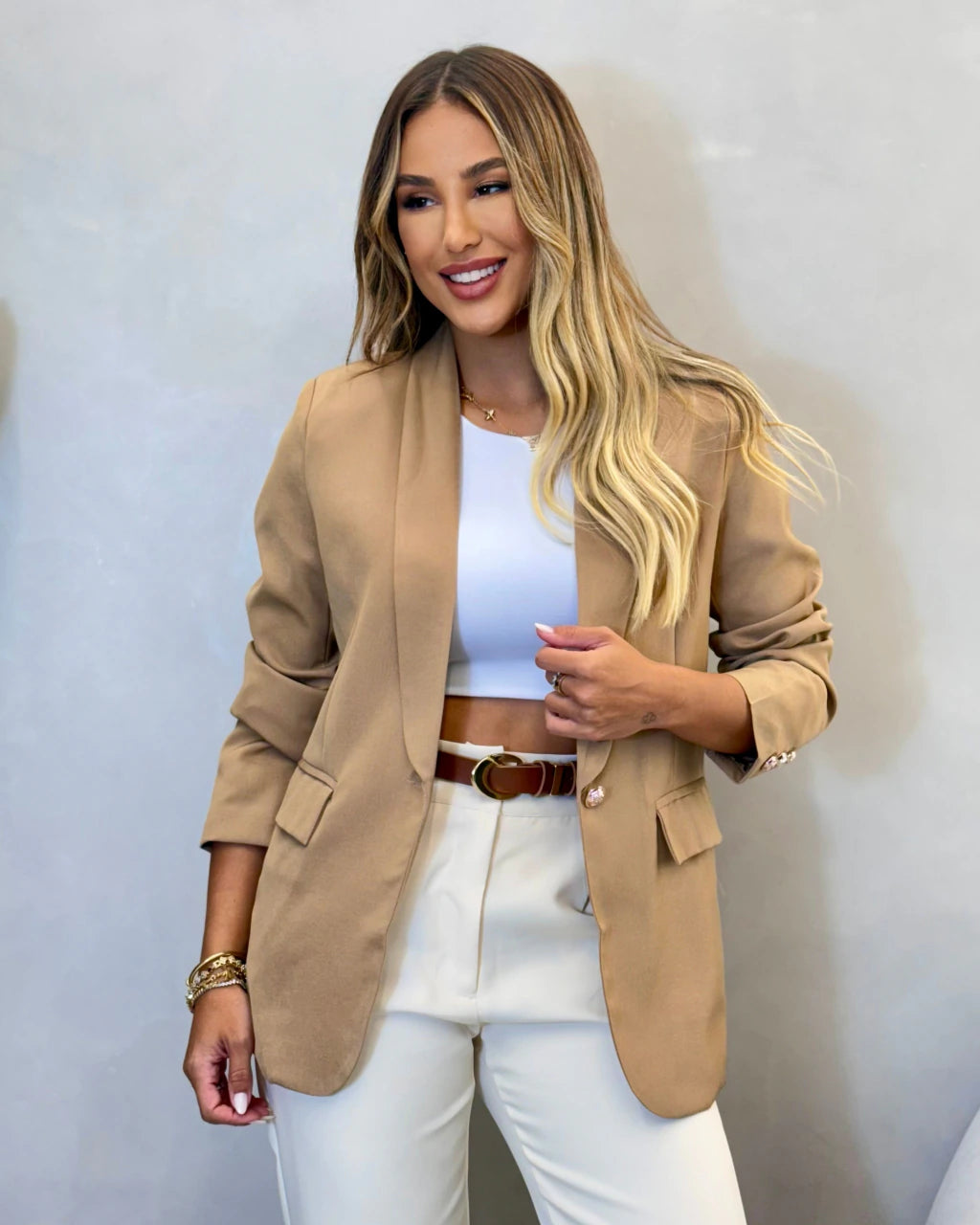 Blazer Alfaiataria Forrado com Botões