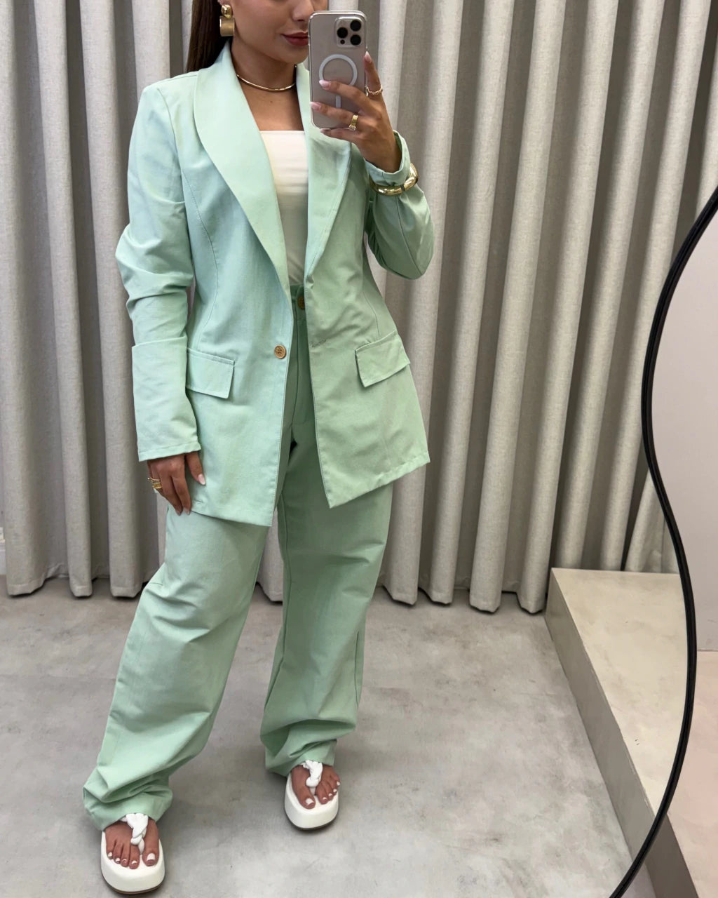 Conjunto linho blazer e calça