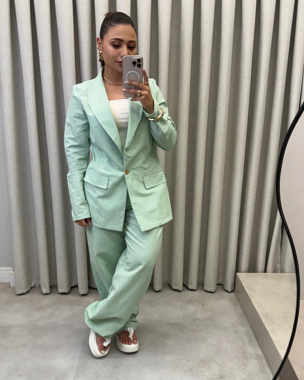 Conjunto linho blazer e calça