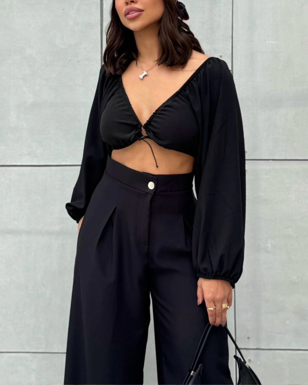 calça pantalona Zaya feminina cintura alta