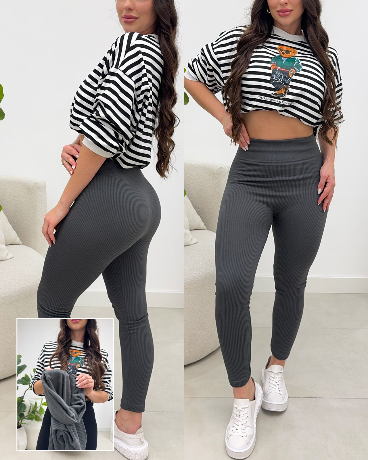 Calça Legging Hadassa Cinza Escuro 134144