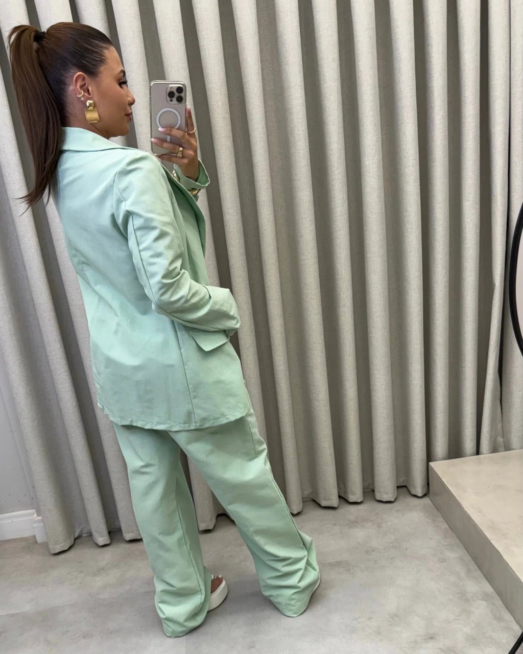 Conjunto linho blazer e calça