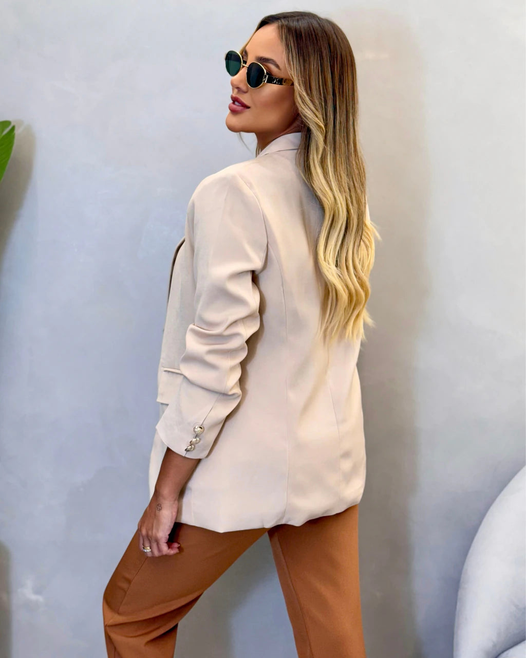 Blazer Alfaiataria Forrado com Botões