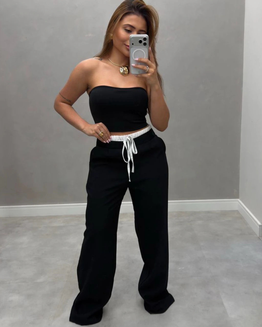 Calça Virgínia cós duplo