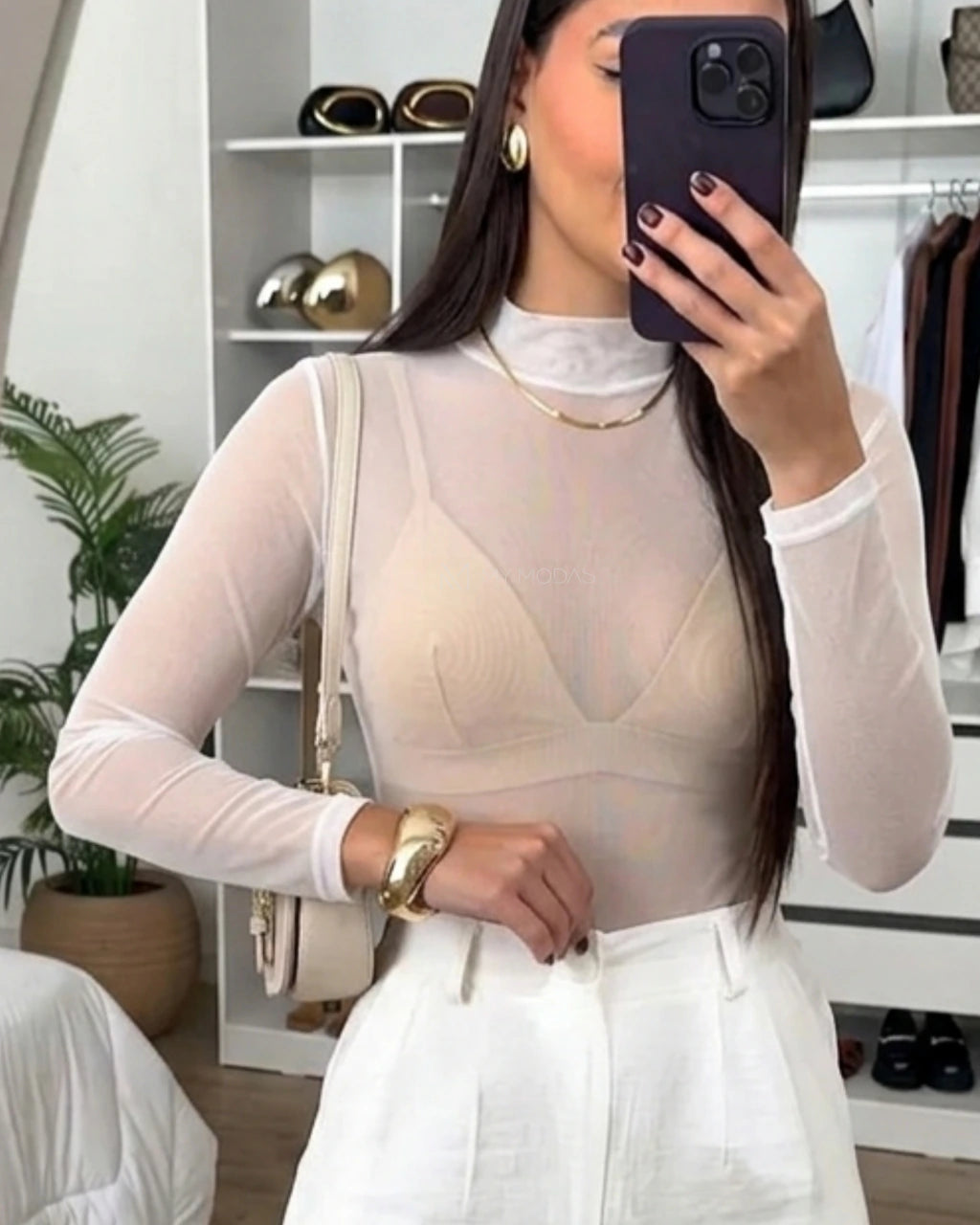 Body Tule Com Elastano