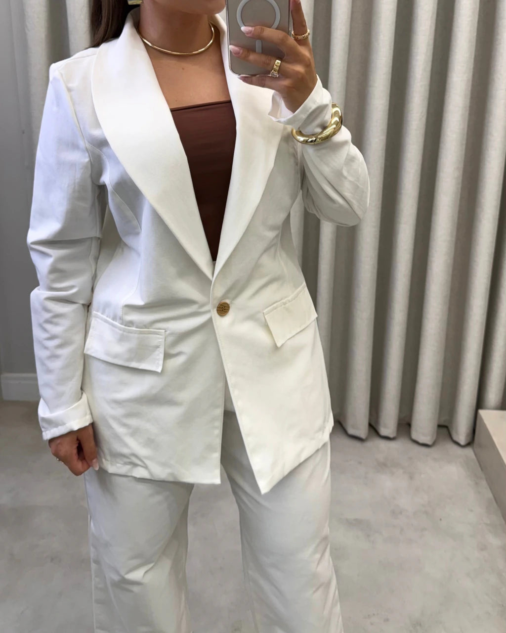 Conjunto linho blazer e calça