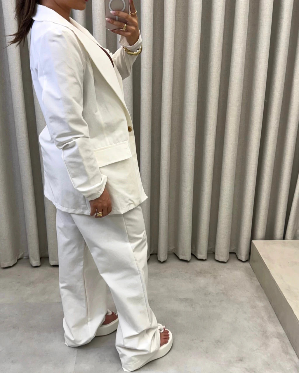 Conjunto linho blazer e calça