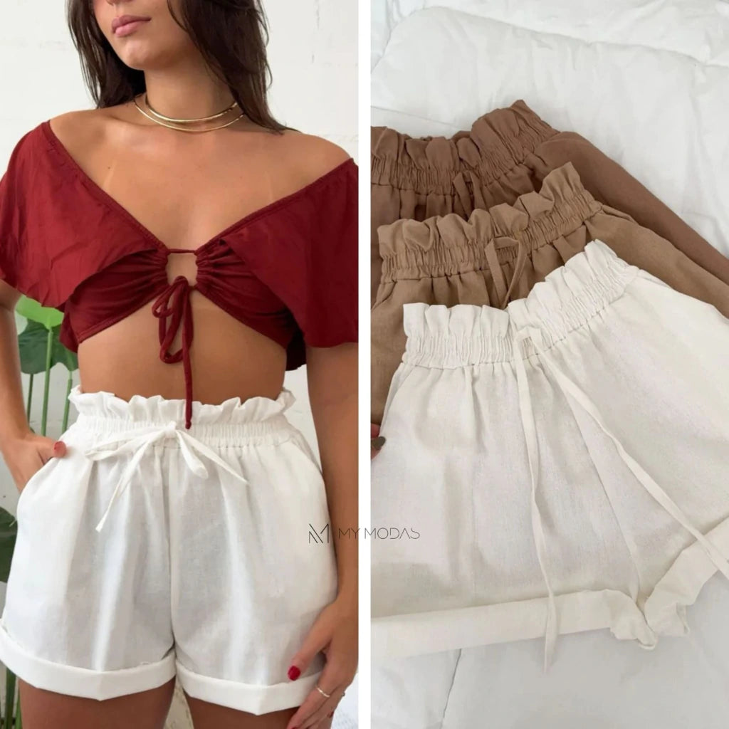 Short Diniz linho