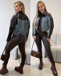 Jaqueta Jeans Evelin Marrom 135103