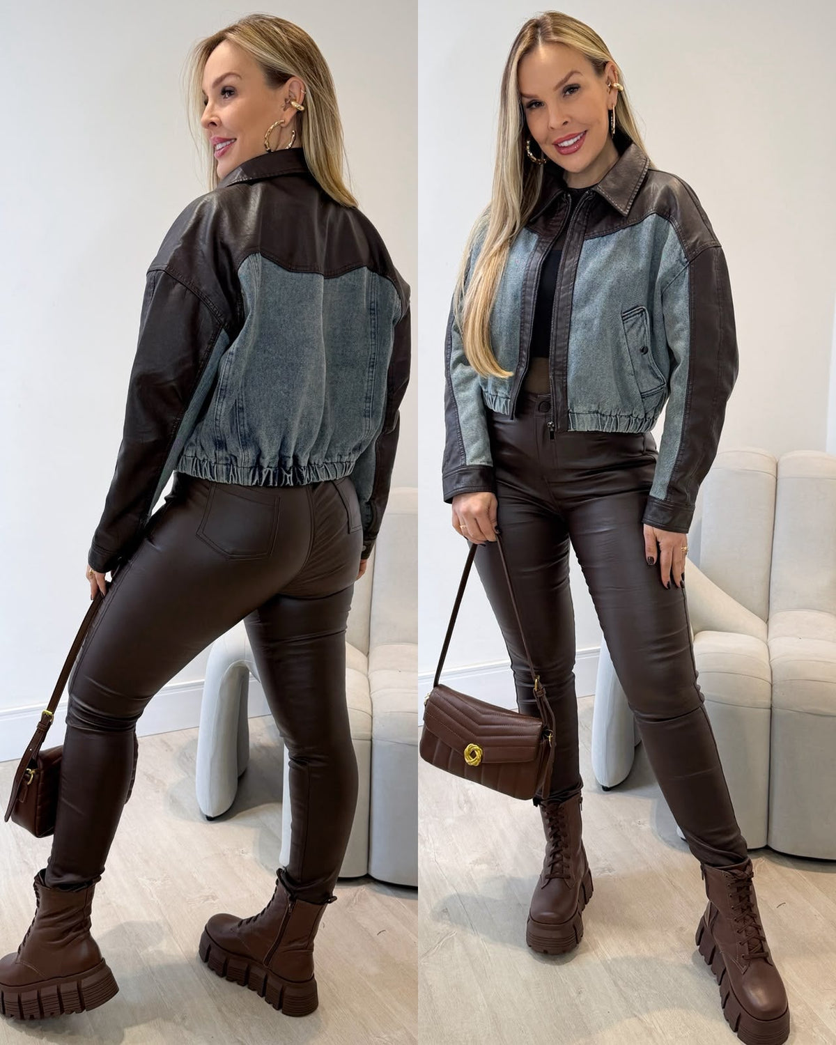 Jaqueta Jeans Evelin Marrom 135103