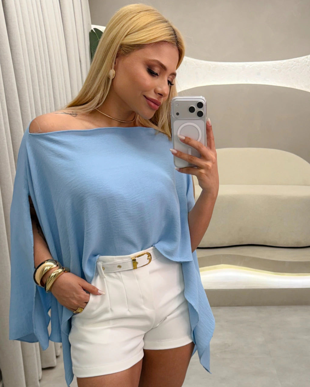 Blusa assimétrica multiformas