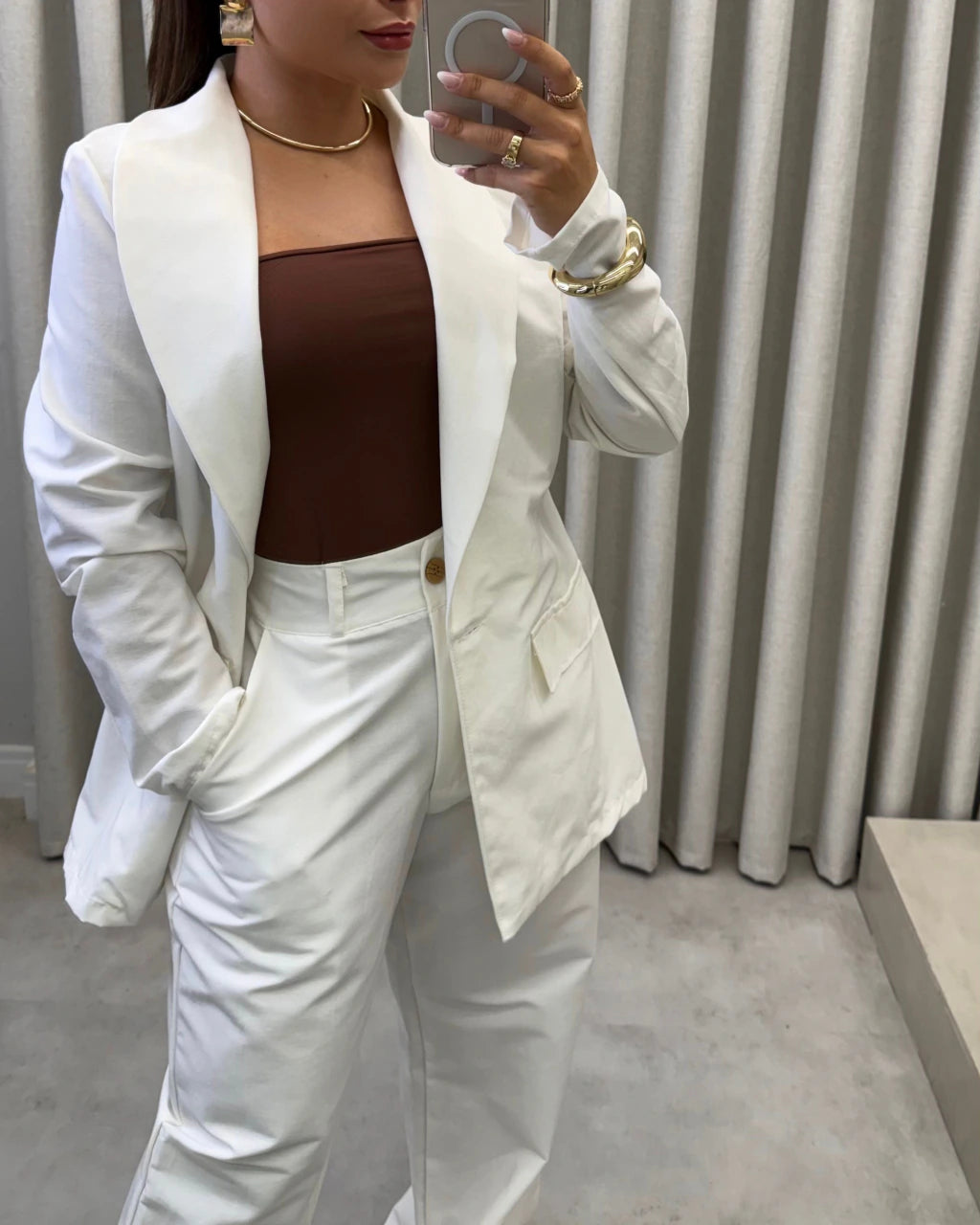 Conjunto linho blazer e calça