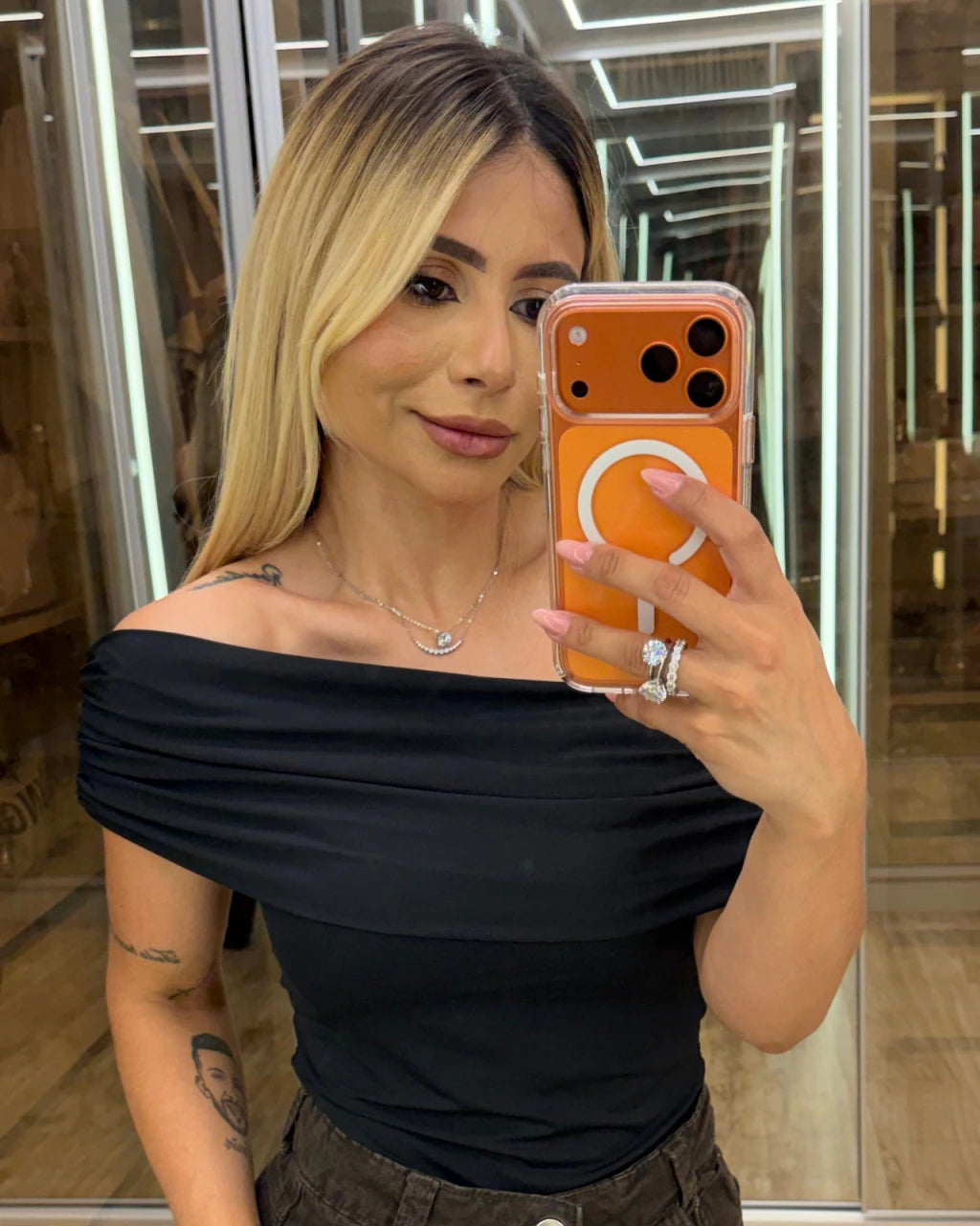 Body poliamida ombro a ombro