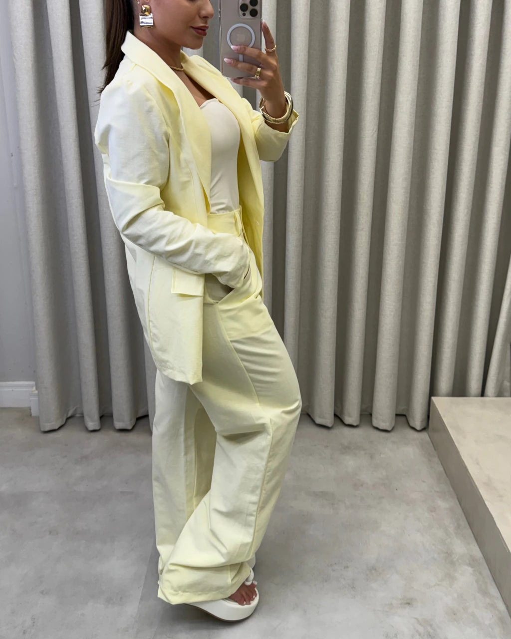 Conjunto linho blazer e calça