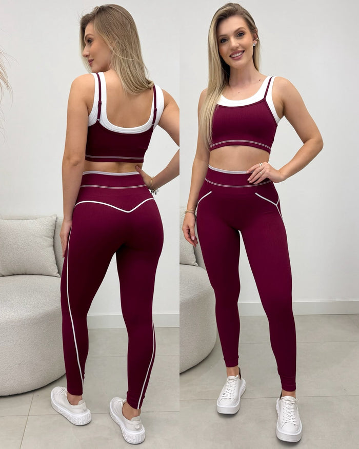 Conjunto Fitness Bruna Bordô 135567