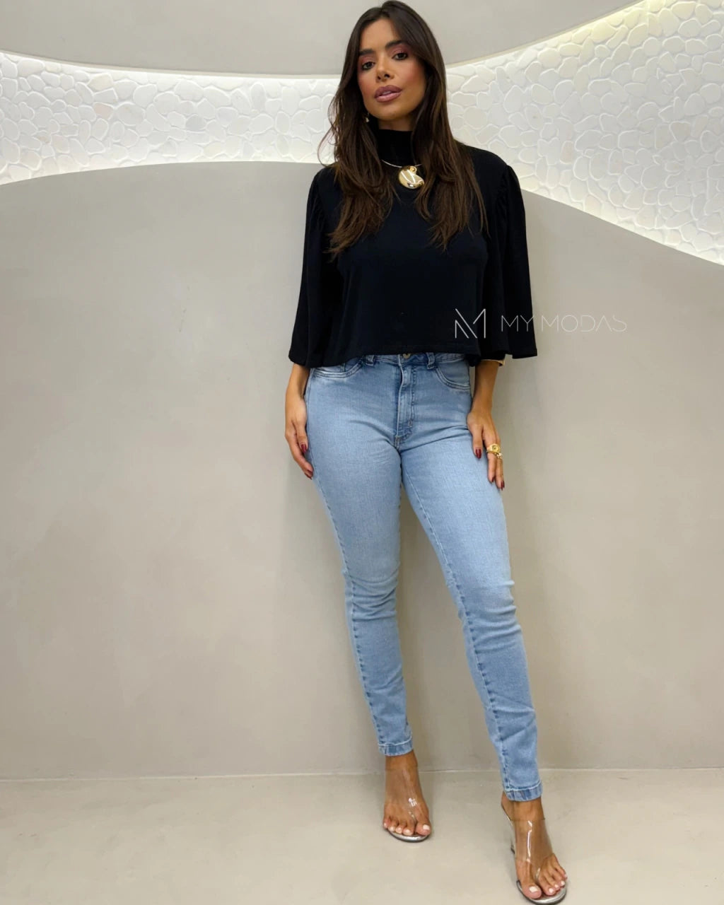 Blusa Visconlycra manga Ballon