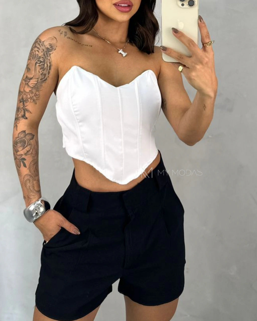 Cropped corset alfaiataria