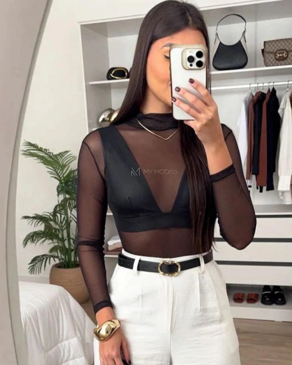 Body Tule Com Elastano